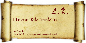 Linzer Kármán névjegykártya